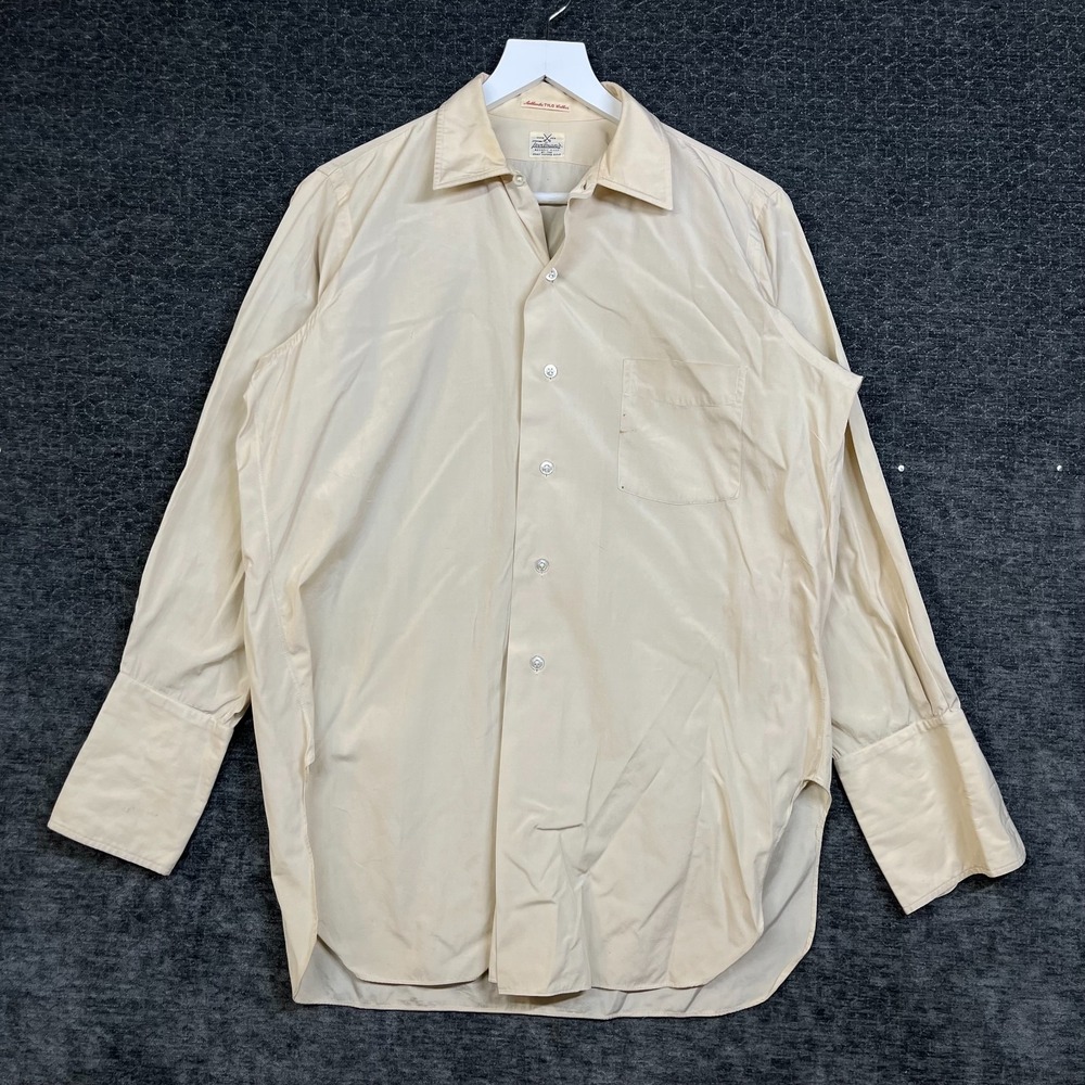 VTG Beverly Hills By The Guild Tavelman’s Dress Shirt Men's Beige Button Up - XL